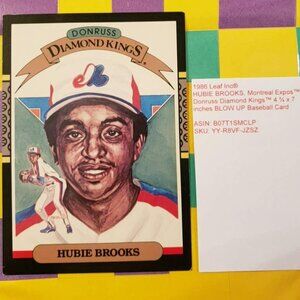 1986 Leaf Inc HUBIE BROOKS BLOW UP Baseball Card